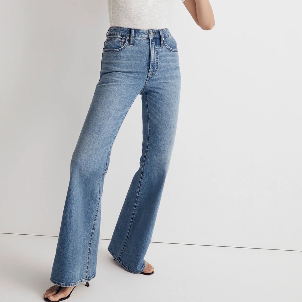 NWT Madewell Womens 29 The Perfect Vintage Flare Jeans High Rise Blue Stretch